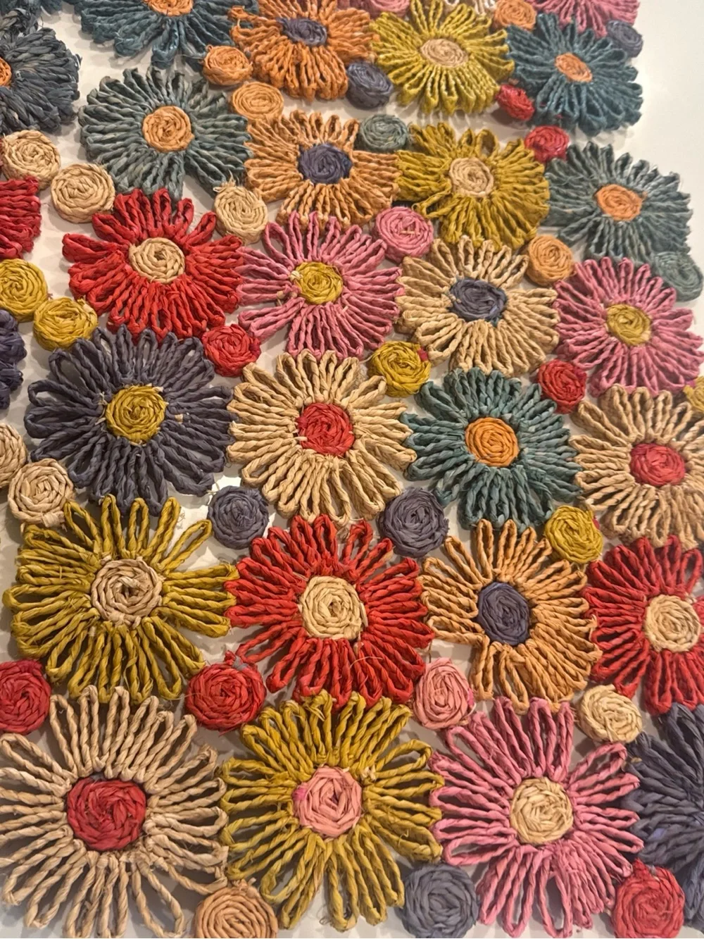 Pottery Barn Payton James Fleur Handwoven Placemat Set Of 6 Multicolor Floral